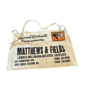 Vtg Matthews & Fields Lumber Allentown PA Advertising Hardware Store Nail Apron